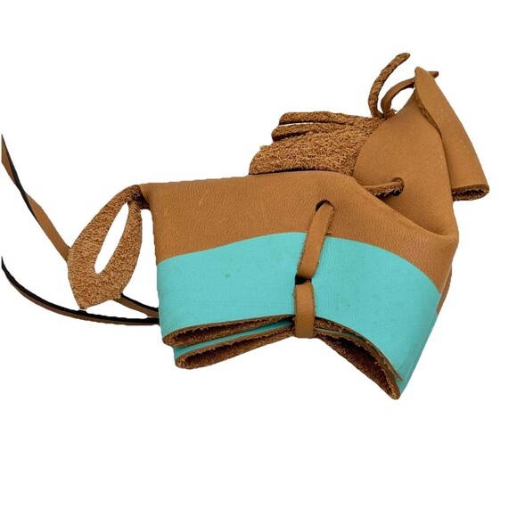 New Fossil Tan Leather Horse w Fringe Mane Hanging Bag Charm Dangle Accessory - Picture 3 of 4